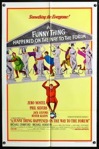 2r294 FUNNY THING HAPPENED ON THE WAY TO THE FORUM style A one-sheet '66 Zero Mostel, Buster Keaton!