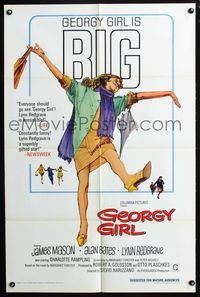 2r301 GEORGY GIRL one-sheet poster '66 Lynn Redgrave, James Mason, Alan Bates, Charlotte Rampling
