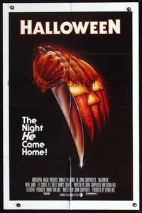 2r333 HALLOWEEN one-sheet movie poster '78 Jamie Lee Curtis classic, great Bob Gleason horror art!