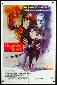 2r341 HANOVER STREET int'l 1sh '79 cool artwork of Harrison Ford & Lesley-Anne Down in World War II!