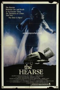 2r355 HEARSE one-sheet movie poster '80 Trish Van Devere, spooky horror image of hearse!!