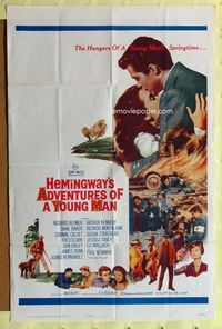 2r036 ADVENTURES OF A YOUNG MAN one-sheet movie poster '62 Ernest Hemingway, Paul Newman