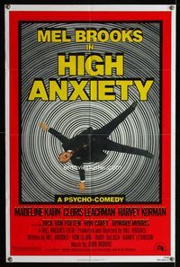 2r380 HIGH ANXIETY one-sheet movie poster '77 wacky Mel Brooks spoof of Alfred Hitchcock's Vertigo!