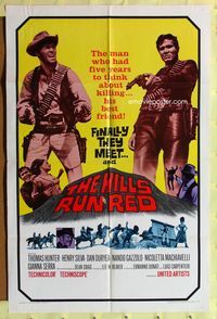 2r386 HILLS RUN RED one-sheet movie poster '67 Un Fiume di dollari, killing his best friend!