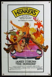 2r395 HONKERS one-sheet movie poster '72 James Coburn, Lois Nettleton, Anne Archer, bull riding!