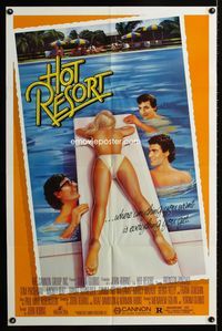 2r406 HOT RESORT one-sheet movie poster '84 Bronson Pinchot, Tom Parsekian, cool sexy image!