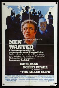 2r471 KILLER ELITE one-sheet movie poster '75 art of James Caan & Robert Duvall, Sam Peckinpah