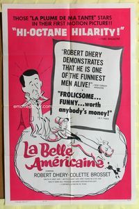 2r486 LA BELLE AMERICAINE one-sheet movie poster '62 Robert Dhery, Colette Brosset, Alfred Adam