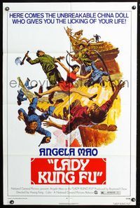 2r492 LADY KUNG FU one-sheet '73 the unbreakable China doll who gives you the licking of your life!
