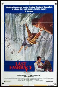 2r497 LAST EMBRACE style B 1sh '79 Roy Scheider, directed by Jonathan Demme, art of Niagara Falls!