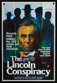 2r532 LINCOLN CONSPIRACY one-sheet movie poster '77 secrets revealed, art of Abraham Lincoln!