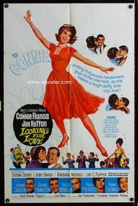 2r555 LOOKING FOR LOVE one-sheet poster '64 great full-length art of sexy singer Connie Francis!