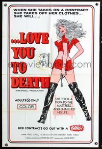 2r571 LOVE YOU TO DEATH one-sheet '70 when she takes off her clothes, she will love you to death!