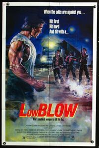2r575 LOW BLOW one-sheet movie poster '86 Leo Fong, Cameron Mitchell, wild street gang art!