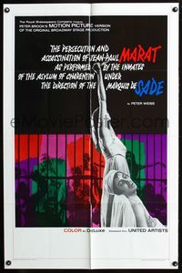 2r594 MARAT/SADE one-sheet '67 the persecution and assassination of Jean-Paul performed by inmates!
