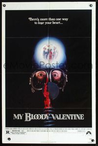 2r622 MY BLOODY VALENTINE 1sheet '81 bloody gas mask, there's more than one way to lose your heart!