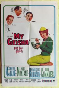 2r625 MY GEISHA one-sheet movie poster '62 Shirley MacLaine, Yves Montand, Edward G. Robinson