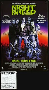 2r635 NIGHT BREED video advance one-sheet poster '90 Clive Barker, David Cronenberg, Craig Sheffer