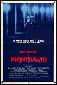 2r637 NIGHTHAWKS style A one-sheet poster '81 Sylvester Stallone, Rutger Hauer, Billy Dee Williams