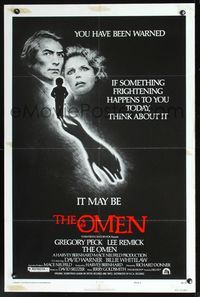 2r647 OMEN style F one-sheet poster '76 Gregory Peck, Lee Remick, Satanic horror, it's frightening!