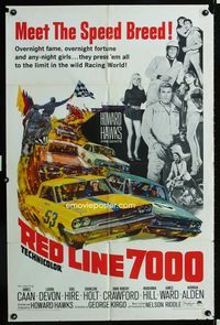 2r709 RED LINE 7000 one-sheet '65 Howard Hawks, James Caan, car racing, here comes the speed breed!