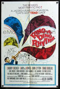 2r733 RING-A-DING RHYTHM one-sheet movie poster '62 Chubby Checker, rock, jazz, It's Trad, Dad!