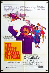 2r771 SECRET OF SANTA VITTORIA one-sheet '69 Anthony Quinn, Virna Lisi, cool Bob Peak artwork!