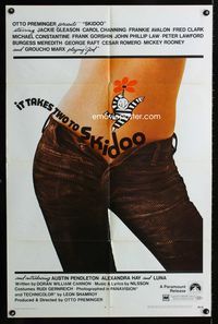 2r797 SKIDOO one-sheet movie poster '69 Otto Preminger, Jackie Gleason, drug comedy, sexy image!