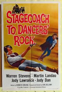 2r823 STAGECOACH TO DANCERS' ROCK one-sheet movie poster '62 Warren Stevens, Martin Landau