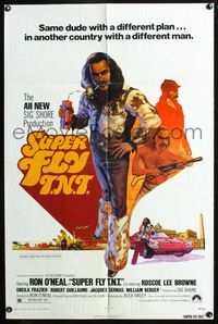 2r843 SUPER FLY T.N.T. one-sheet poster '73 great artwork of Ron O'Neal holding dynamite by Craig!