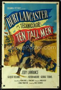 2r863 TEN TALL MEN one-sheet '51 Burt Lancaster & Gilbert Roland in the French Foreign Legion!