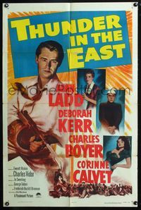 2r887 THUNDER IN THE EAST A one-sheet '53 Alan Ladd, Deborah Kerr, Charles Boyer, Corinne Calvet