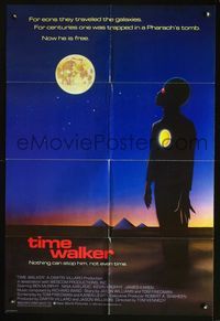2r890 TIME WALKER one-sheet '82 it was trapped in a Pharaoh's tomb for centuries, cool alien art!