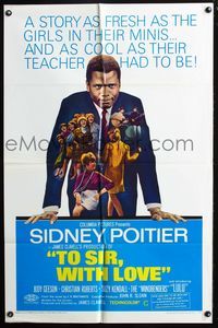 2r893 TO SIR, WITH LOVE one-sheet movie poster '67 Sidney Poitier, Lulu, directed by James Clavell!