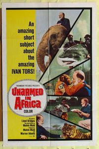 2r913 UNARMED IN AFRICA one-sheet movie poster '67 Ivan Tors, narrated by Lloyd Bridges