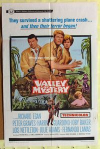 2r922 VALLEY OF MYSTERY one-sheet movie poster '67 Peter Graves, Lois Nettleton, Harry Guardino