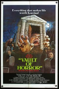 2r926 VAULT OF HORROR one-sheet '73 Tales from Crypt sequel, cool art of death's waiting room!