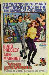 2r934 VIVA LAS VEGAS 1sh '64 many artwork images of Elvis Presley & sexy Ann-Margret!