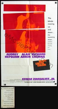 2r937 WAIT UNTIL DARK one-sheet movie poster '67 blind Audrey Hepburn is terrorized by a burglar!
