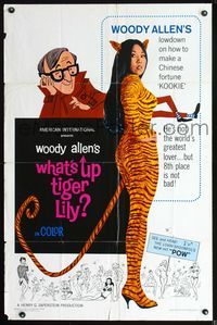 2r952 WHAT'S UP TIGER LILY one-sheet '66 wacky Woody Allen Japanese spy spoof with dubbed dialog!