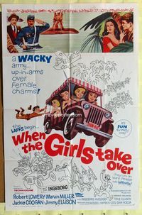 2r954 WHEN THE GIRLS TAKE OVER one-sheet poster '62 Robert Lowery, Jackie Coogan, James Ellison