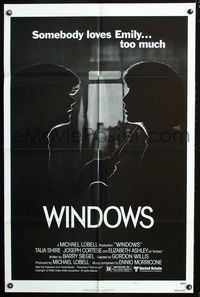 2r966 WINDOWS style A one-sheet movie poster '80 Talia Shire, Joseph Cortese, psycho stalker!