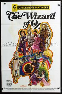 2r970 WIZARD OF OZ one-sheet movie poster R70 cool different artwork of top cast by Green!
