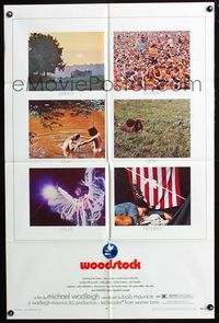 2r975 WOODSTOCK one-sheet movie poster '70 six images of the most classic rock & roll concert!