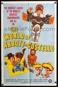 2r976 WORLD OF ABBOTT & COSTELLO one-sheet '65 Bud & Lou's greatest laughmakers, great images!