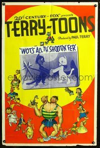2r013 WOTS ALL TH' SHOOTIN' FER 1sheet '39 cool art of Terry characters, plus cats!