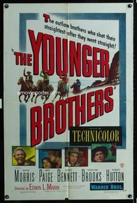 2r991 YOUNGER BROTHERS one-sheet movie poster '49 Wayne Morris, Janis Paige, Bruce Bennett