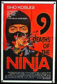 2s006 9 DEATHS OF THE NINJA one-sheet poster '85 avenger Sho Kosugi, cool martial arts artwork!