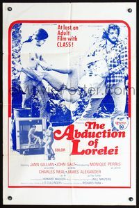 2s007 ABDUCTION OF LORELEI one-sheet movie poster '77 adult thriller, extremely x-rated!