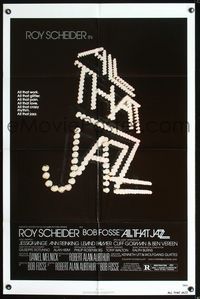 2s015 ALL THAT JAZZ one-sheet movie poster '79 Roy Scheider, Jessica Lange, Bob Fosse musical!